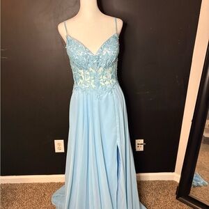 New never worn blue prom dress.